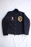 FREEWHEELERS / "KNUCKLE BONES" on "AAF 90thBG 400thBSQ" CIVILIAN DECK JACKET (#2531004,DARK NAVY)