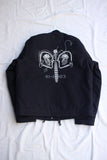 FREEWHEELERS / "KNUCKLE BONES" on "AAF 90thBG 400thBSQ" CIVILIAN DECK JACKET (#2531004,DARK NAVY)