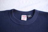 FREEWHEELERS / "U.S.N. NAVAL SHIP YARD" CREW NECKED THERMAL LONG SLEEVE SHIRT (#2535007,DRY NAVY)