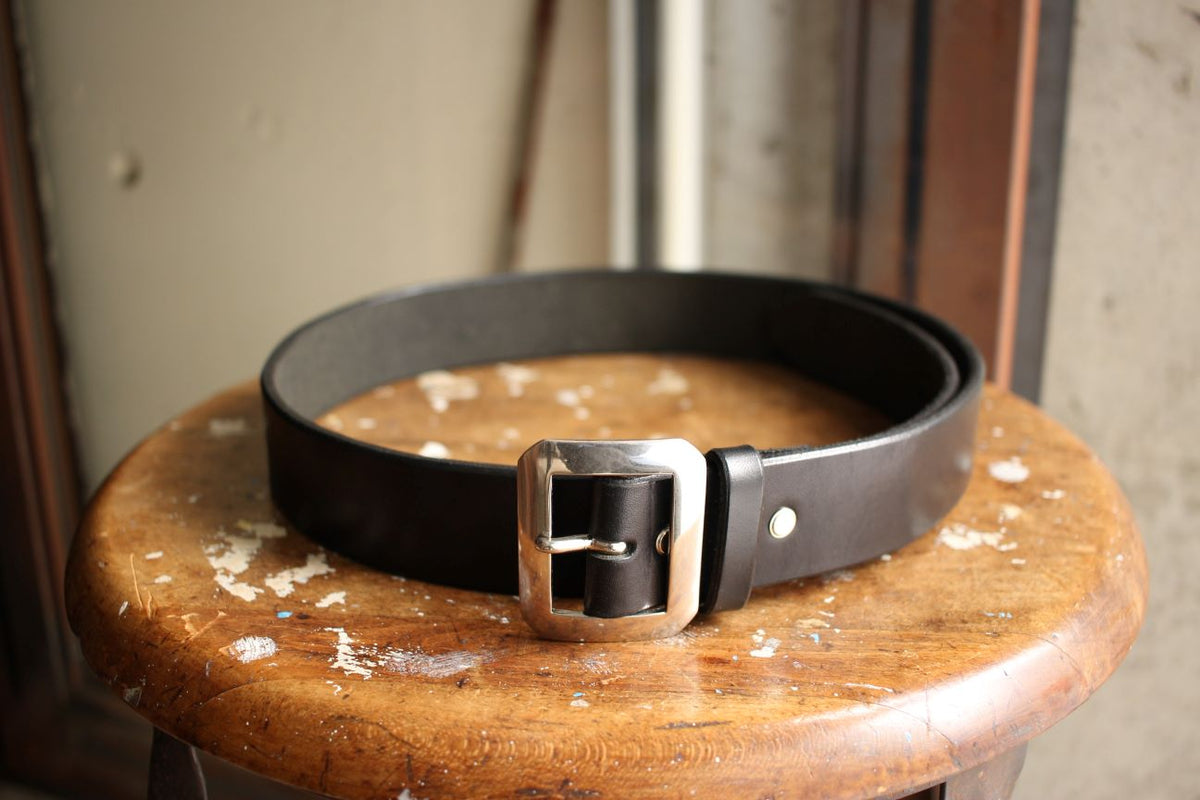 【Kmrii】初期 Nails Buckle Belt 激レア品 TORY LEATHER - 【残り一点】1 Round Raised Belt(BLACK×NICKEL