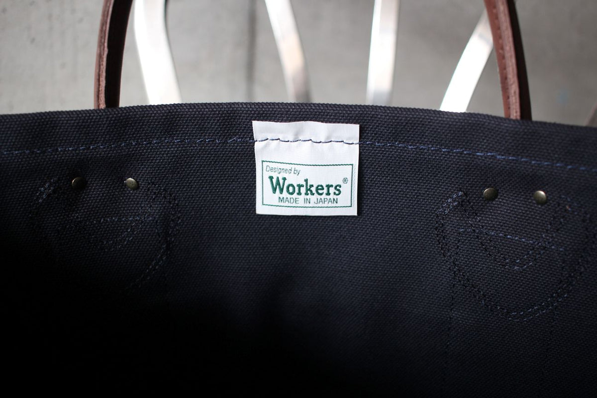 バッグ Workers Leather Handle Tote Bag Navy WORKERS / Leather Handle Tote Medium (Navy) – McFly Online Store