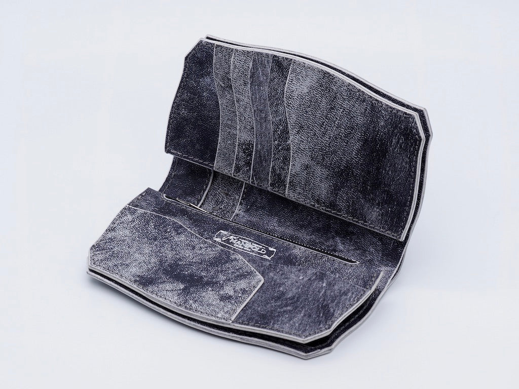 MANIFOLD / MIDDLE WALLET (MW-22 NCR-GRV,NILE CROCODILE BLACK × GRAY VI –  McFly Online Store