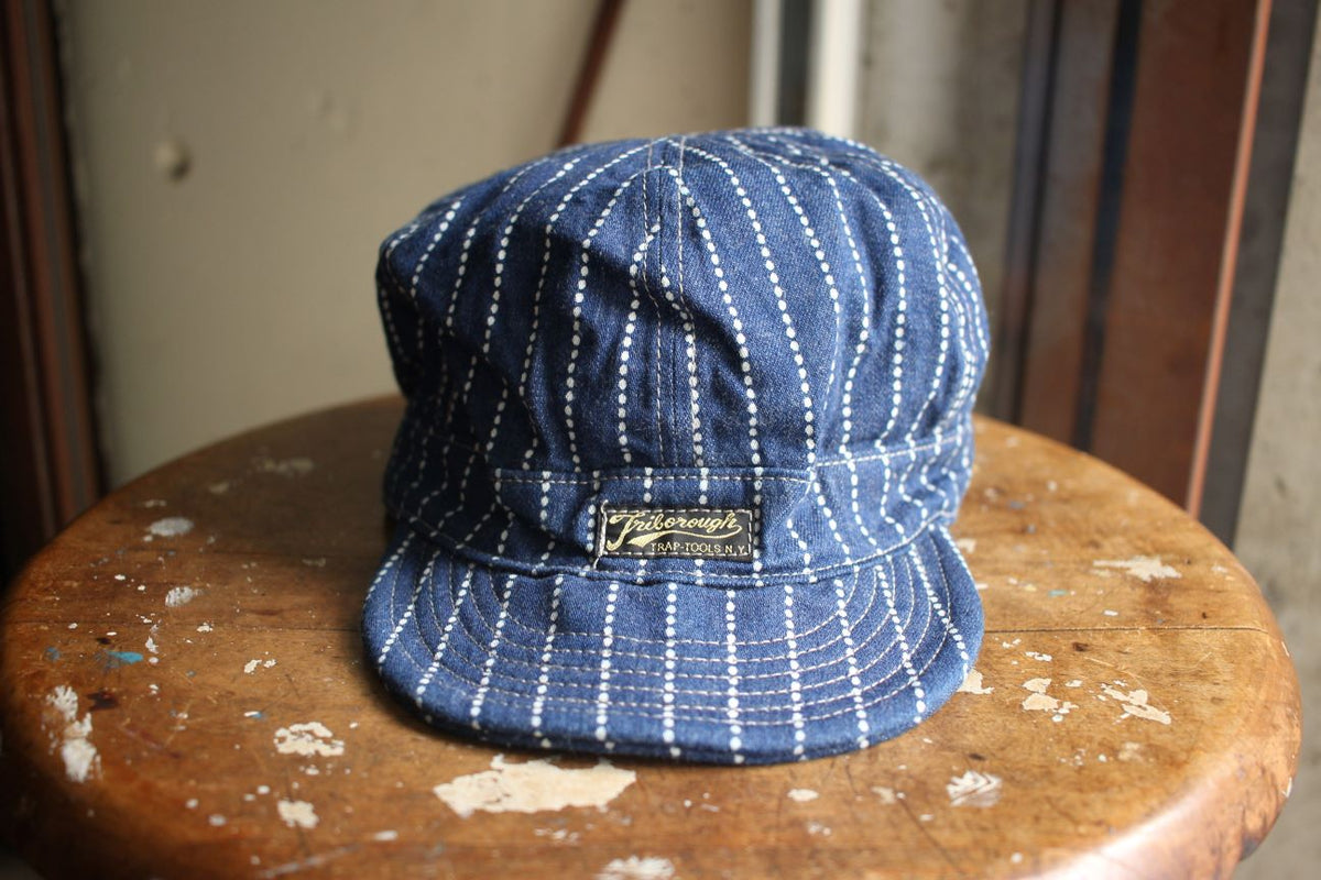 美品 23ss コリンボ ウォバッシュ ストライプ 加工 ワーク キャップ M COLIMBO(コリンボ) PRESCOTT WORK CAP -WABASH STRIPES- Indigo