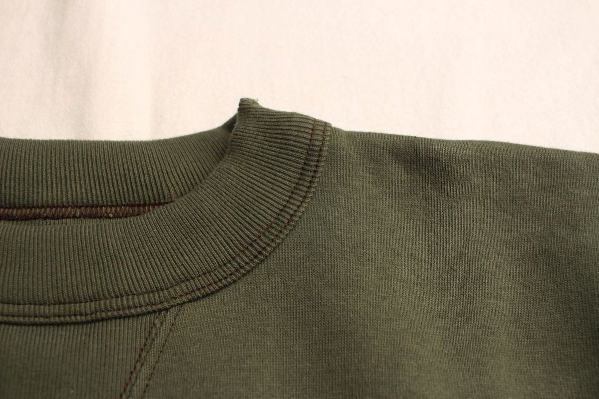 Cushman / SET-IN SLEEVE SWEAT SHIRT (26901,OLIVE GREEN
