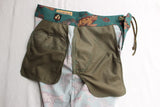 FREEWHEELERS / "ADVENTURE COLLECTION" OUTDOOR SHORTS (#2022026,ANCIENT MONSTERS PRINT DEEP TEAL GREEN)
