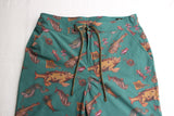 FREEWHEELERS / "ADVENTURE COLLECTION" OUTDOOR SHORTS (#2022026,ANCIENT MONSTERS PRINT DEEP TEAL GREEN)