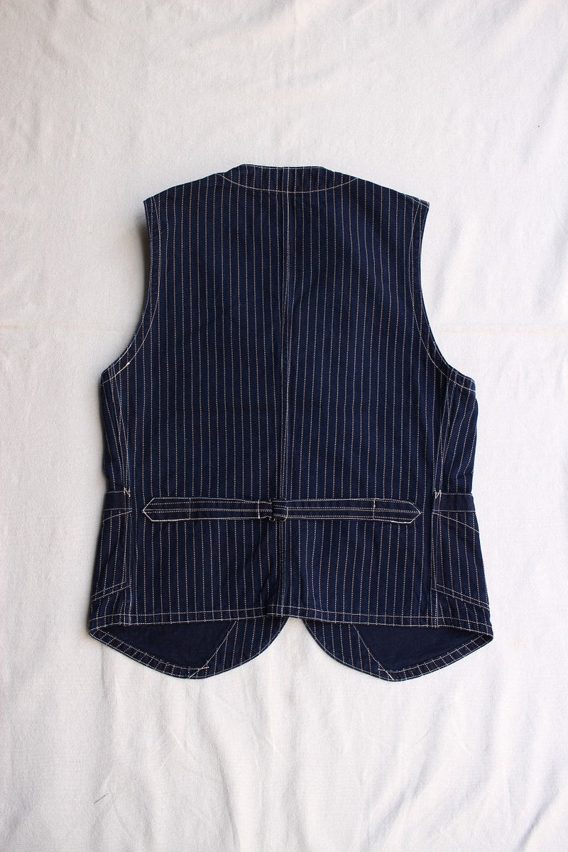 FREEWHEELERS / CONDUCTOR VEST (#2321001,INDIGO WABASH STRIPE