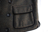 FREEWHEELERS / "Cummings" DOUBLE BREASTED NOTCHED COLLAR VEST (#1231022,GRAINED DARK GREEN)