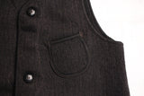 FREEWHEELERS / "Delaware" VEST (#2031019,CHARCOAL BLACK GRAIN)