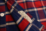 FREEWHEELERS / "ENGINEER" WORK SHIRT (#2133003,DARK BLUE × DARK RED × CREAM)