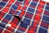 FREEWHEELERS / "ENGINEER" WORK SHIRT (#2133003,DARK BLUE × DARK RED × CREAM)