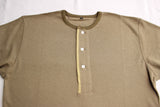 FREEWHEELERS / "HENLEY NECK LONG SLEEVE SHIRT" VINTAGE STYLE HYBRID UNDERWEAR (#2136001,ALPHA GREEN × OLVE DRAB)