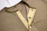 FREEWHEELERS / "HENLEY NECK LONG SLEEVE SHIRT" VINTAGE STYLE HYBRID UNDERWEAR (#2136001,ALPHA GREEN × OLVE DRAB)