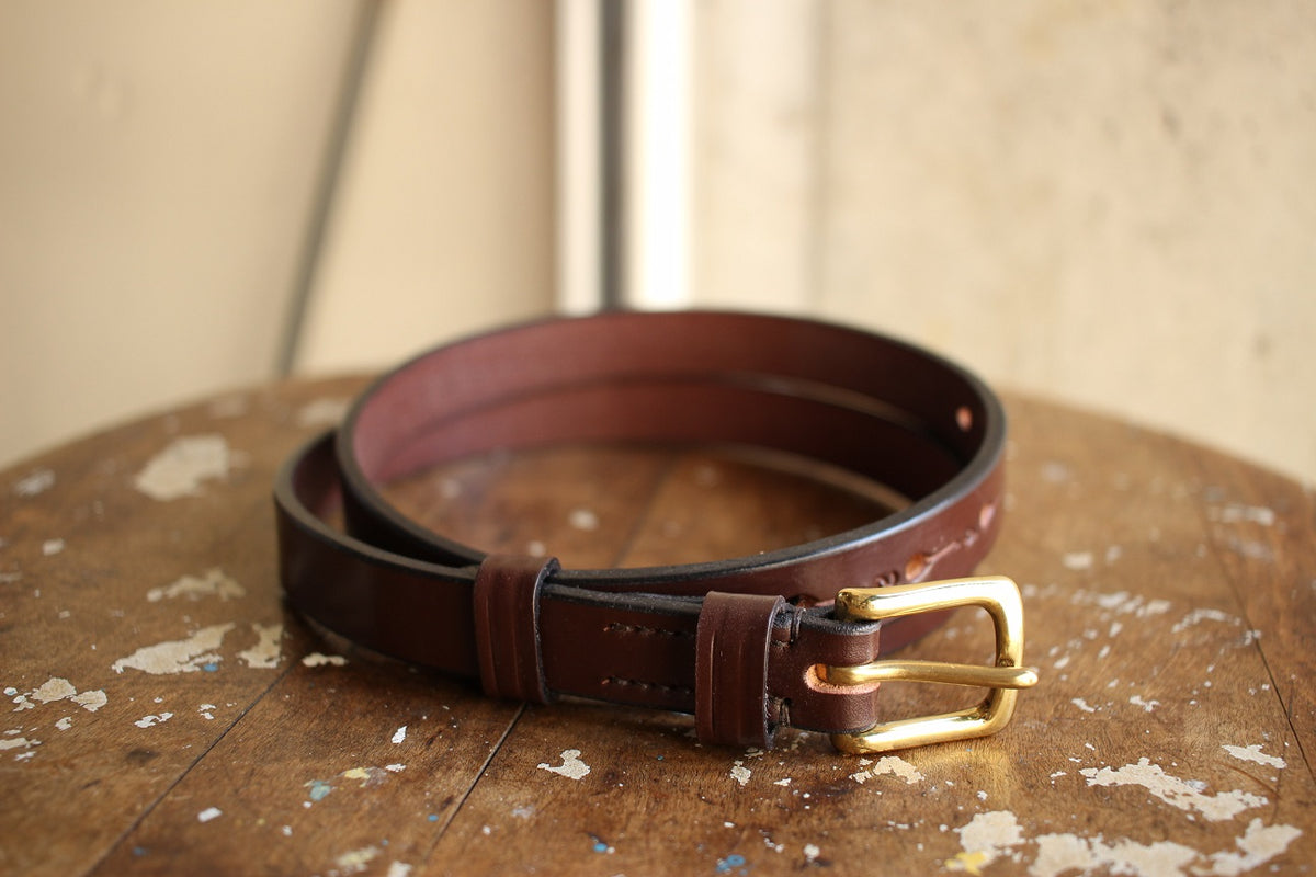 JABEZ CLIFF / STIRRUP LEATHER BELT 2cm (BROWN)