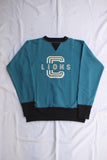 FREEWHEELERS / "LIONS" ATHLETIC SWEAT SHIRT (#2234003,SAX × SOOT BLACK)