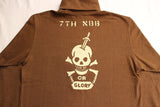 FREEWHEELERS / "N.C.D.U. 7TH NBB" TURTLENECK LONG SLEEVE SHIRT (#2035003,BROWN)