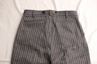 ADJUSTABLE COSTUME / ORIGINAL STRIPE TWO PLEATED TROUSERS (AP-069,CHARCOAL)