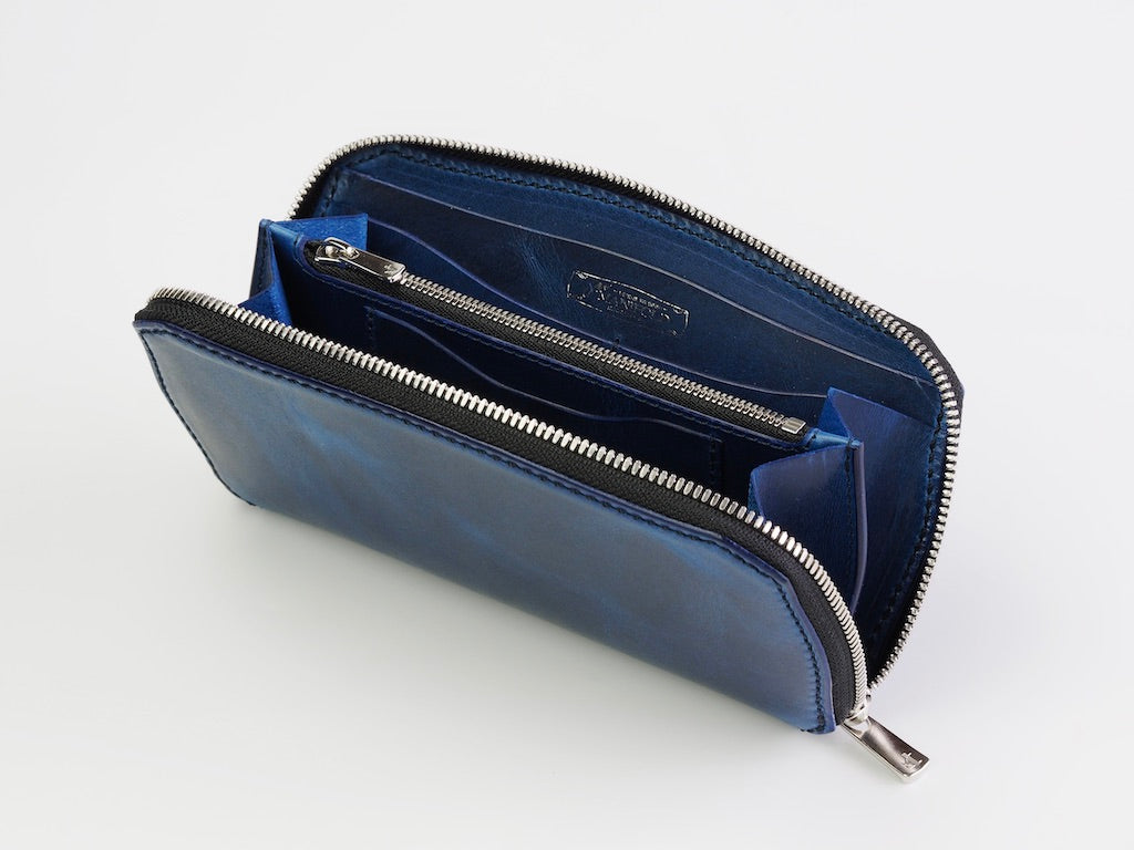 MANIFOLD / ROUND FASTENER WALLET (MW-11,BLUE VINTAGE) – McFly Online Store