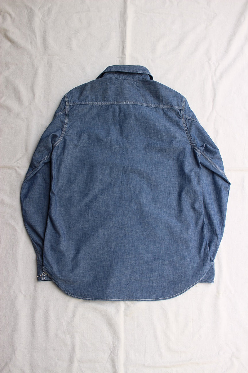 ヴィンテージ　Schoen Iron Work's 刺繍入り青シャツ Lサイズ FREEWHEELERS / THE IRONALL LONG SLEEVE WORK SHIRT (#2223006