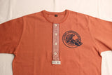 FREEWHEELERS / "U.S.NAVAL AMPHIBIOUS BASE" HENLEY NECK LONG SLEEVE SHIRT (#2235002,OLD ROSE)