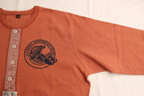 FREEWHEELERS / "U.S.NAVAL AMPHIBIOUS BASE" HENLEY NECK LONG SLEEVE SHIRT (#2235002,OLD ROSE)