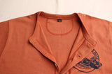 FREEWHEELERS / "U.S.NAVAL AMPHIBIOUS BASE" HENLEY NECK LONG SLEEVE SHIRT (#2235002,OLD ROSE)