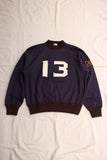 FREEWHEELERS / "#13" COTTON RAYON DOUBLE FACE SWEAT SHIRT (#2534015,FADE NAVY × JET BLACK × STRAW)