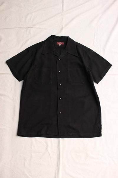 ADJUSTABLE COSTUME / RAYON TWILL S/S OPEN SHIRT (AS-114,BLACK)