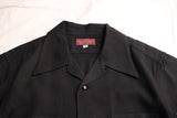 ADJUSTABLE COSTUME / RAYON TWILL S/S OPEN SHIRT (AS-114,BLACK)