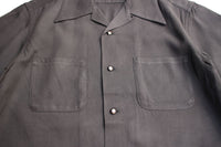 ADJUSTABLE COSTUME / RAYON TWILL S/S OPEN SHIRT (AS-114,BLACK)