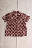 ADJUSTABLE COSTUME / ORIGINAL PRINT OPEN COLLAR S/S SHIRT (AS-139,WINE)