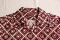 ADJUSTABLE COSTUME / ORIGINAL PRINT OPEN COLLAR S/S SHIRT (AS-139,WINE)