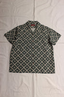 ADJUSTABLE COSTUME / ORIGINAL PRINT OPEN COLLAR S/S SHIRT (AS-139,GREEN)