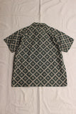 ADJUSTABLE COSTUME / ORIGINAL PRINT OPEN COLLAR S/S SHIRT (AS-139,GREEN)