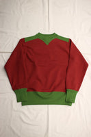 FREEWHEELERS / "ATHLETIC SWEAT SHIRT" (#2434001,CRIMSON × YELLOW GREEN)