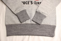 FREEWHEELERS / "BRUCE'S TIRES" CREW NECKED SWEAT SHIRT (#2434006,MIX GRAY × GRAINED CHARCOAL GRAY)