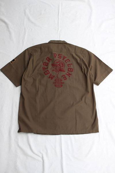 FREEWHEELERS / "BUCKET HEAD" Brucie SHORT SLEEVE SHIRT (#2523008,DARK OLIVE)