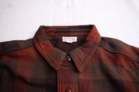 FREEWHEELERS / "Baldy Gus" MECHANIC SHIRT (#2433006,RED BROWN × DARK BROWN × DARK KHAKI OLIVE)