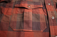 FREEWHEELERS / "Baldy Gus" MECHANIC SHIRT (#2433006,RED BROWN × DARK BROWN × DARK KHAKI OLIVE)