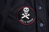 FREEWHEELERS / "KNUCKLE BONES" on "AAF 90thBG 400thBSQ" CIVILIAN DECK JACKET (#2531004,DARK NAVY)