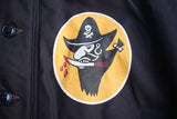 FREEWHEELERS / "KNUCKLE BONES" on "AAF 90thBG 400thBSQ" CIVILIAN DECK JACKET (#2531004,DARK NAVY)