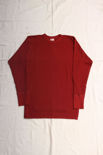 FREEWHEELERS / "CREW NECKED THERMAL" LONG SLEEVE SHIRT (#2325027,INDIAN RED)