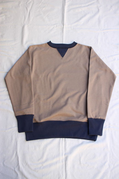 FREEWHEELERS / "DOUBLE V SWEAT SHIRT" SET-IN SLEEVE (#2434002,MEDIUM GRAY × OLD NAVY)