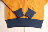 FREEWHEELERS / "Devil Dog" DOUBLE V SWEAT SHIRT (#2534003,OLD GOLD × DEEP BLUEBERRY)