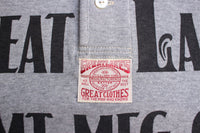 FREEWHEELERS / "GREAT LAKES LOGO" HENLEY NECKED LONG SLEEVE SHIRT (#2325021,MIX GRAY × OIL STAIN)