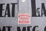 FREEWHEELERS / "GREAT LAKES LOGO" HENLEY NECKED LONG SLEEVE SHIRT (#2325021,MIX GRAY × OIL STAIN)