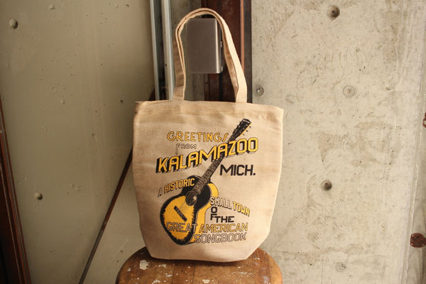 BO'S GLAD RAGS / “Greetings from Kalamazoo, Mich.” Mid 1970s Cotton Jute Shopping Tote (PB23-02)