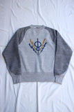 FREEWHEELERS / "HARPER HOT IRONS V8" FREEDOM SLEEVE DOUBLE V SWEAT SHIRT (#2534006,MIX GRAY × GRAINED CHARCOAL GRAY)
