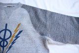 FREEWHEELERS / "HARPER HOT IRONS V8" FREEDOM SLEEVE DOUBLE V SWEAT SHIRT (#2534006,MIX GRAY × GRAINED CHARCOAL GRAY)