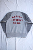 FREEWHEELERS / "HARPER HOT IRONS V8" FREEDOM SLEEVE DOUBLE V SWEAT SHIRT (#2534006,MIX GRAY × GRAINED CHARCOAL GRAY)